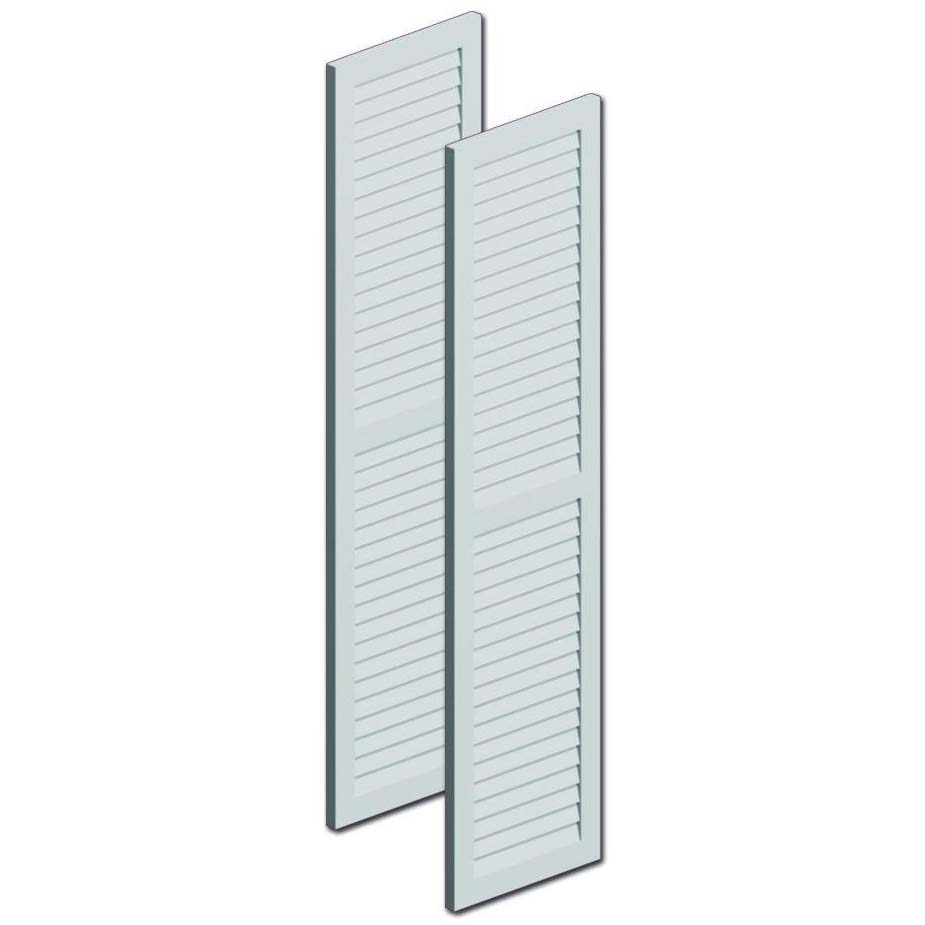 Fypon Polyurethane Louvered Shutters - 1 Pair - Extended Length